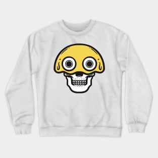 Confused Emoticon with Skull Crewneck Sweatshirt